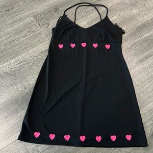 Fredrick’s of Hollywood black dress with 💕 hearts